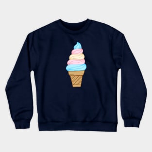 LGBTQIA+ Transgender Pride Flag Soft Serve Ice Cream Cone Crewneck Sweatshirt